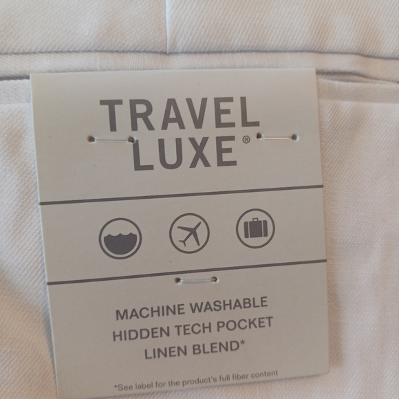 Perry Ellis Mens Pants Portfolio Travel Luxe Modern Fit 34 x 32 White Linen NWT - Picture 4 of 4